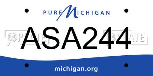 ASA244 Michigan License Plate