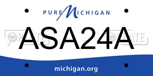 ASA24A Michigan License Plate