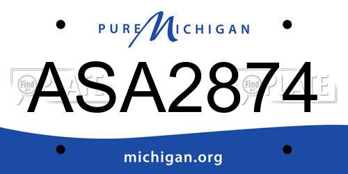 ASA2874 Michigan License Plate