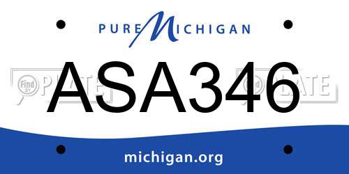 ASA346 Michigan License Plate