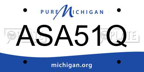 ASA51Q Michigan License Plate
