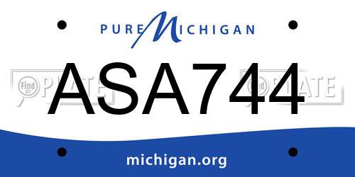 ASA744 Michigan License Plate