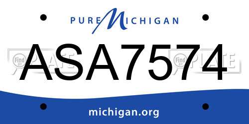 ASA7574 Michigan License Plate