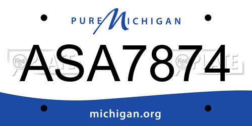 ASA7874 Michigan License Plate