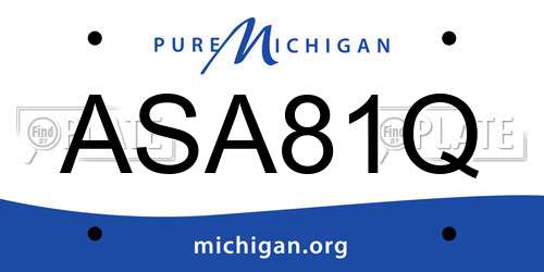 ASA81Q Michigan License Plate