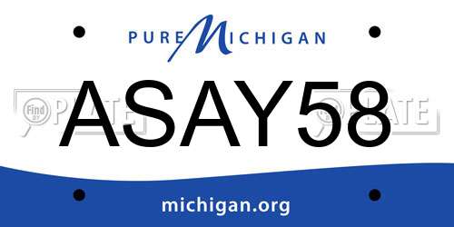 ASAY58 Michigan License Plate