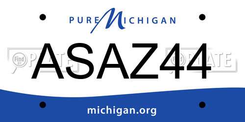 ASAZ44 Michigan License Plate