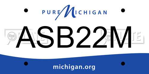 ASB22M Michigan License Plate