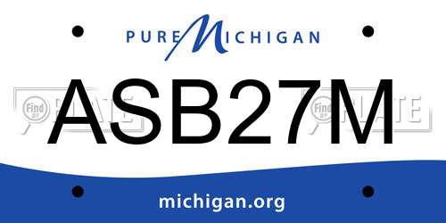ASB27M Michigan License Plate