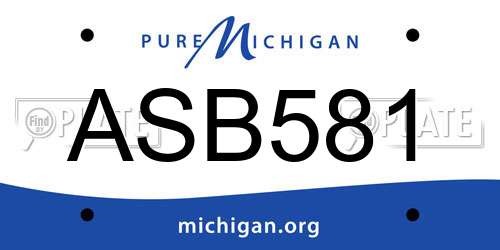 ASB581 Michigan License Plate