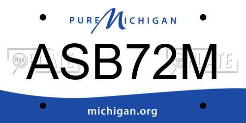 ASB72M Michigan License Plate