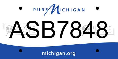 ASB7848 Michigan License Plate