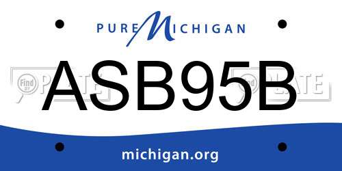 ASB95B Michigan License Plate