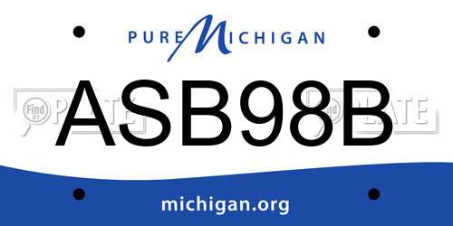 ASB98B Michigan License Plate