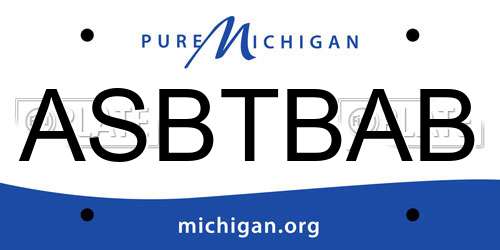 ASBTBAB Michigan License Plate