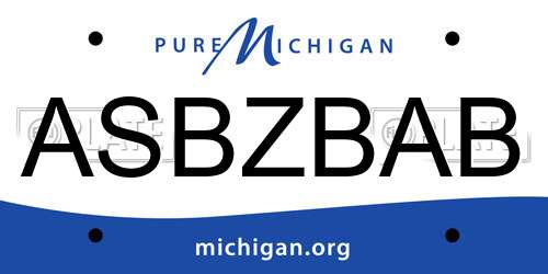 ASBZBAB Michigan License Plate