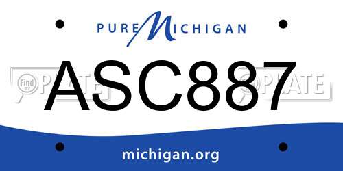 ASC887 Michigan License Plate