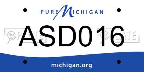 ASD016 Michigan License Plate