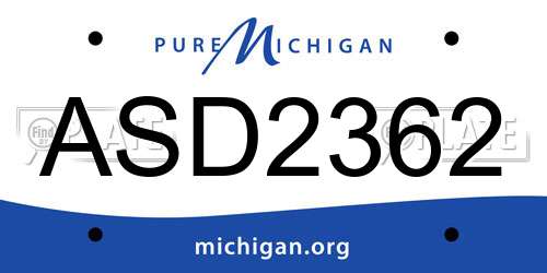 ASD2362 Michigan License Plate