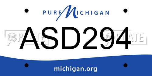ASD294 Michigan License Plate