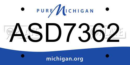 ASD7362 Michigan License Plate