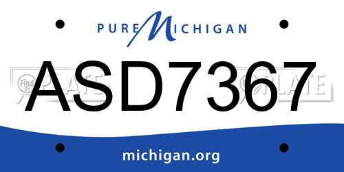 ASD7367 Michigan License Plate