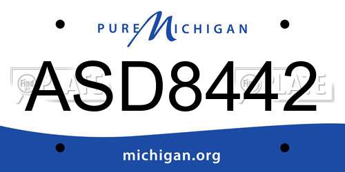 ASD8442 Michigan License Plate