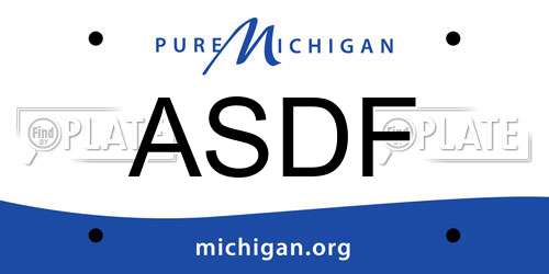 ASDF Michigan License Plate
