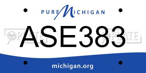 ASE383 Michigan License Plate