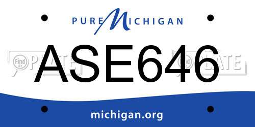 ASE646 Michigan License Plate
