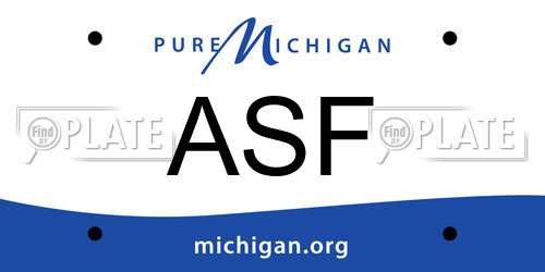 ASF Michigan License Plate