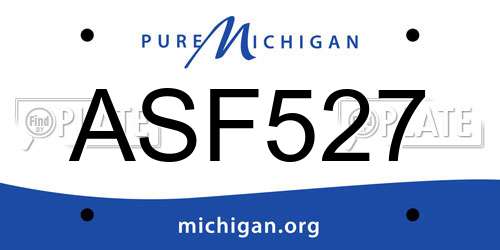 ASF527 Michigan License Plate