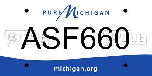 ASF660 Michigan License Plate