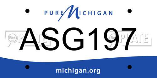 ASG197 Michigan License Plate
