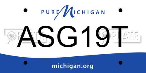 ASG19T Michigan License Plate