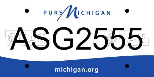 ASG2555 Michigan License Plate