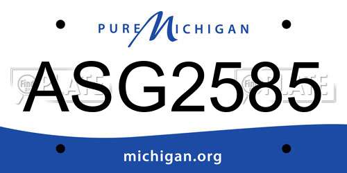ASG2585 Michigan License Plate
