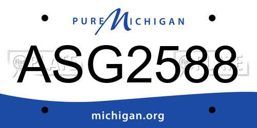 ASG2588 Michigan License Plate