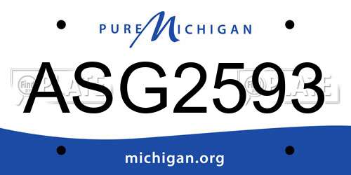 ASG2593 Michigan License Plate