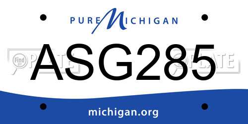 ASG285 Michigan License Plate