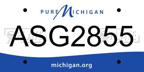 ASG2855 Michigan License Plate