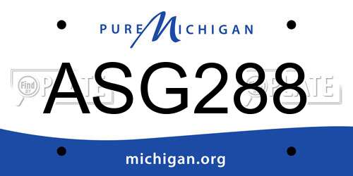 ASG288 Michigan License Plate
