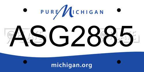 ASG2885 Michigan License Plate