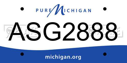 ASG2888 Michigan License Plate