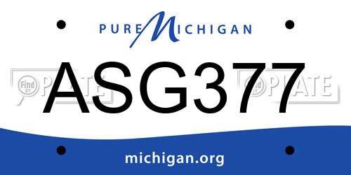 ASG377 Michigan License Plate