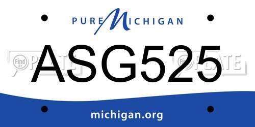 ASG525 Michigan License Plate