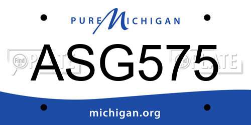 ASG575 Michigan License Plate