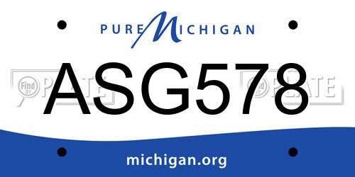 ASG578 Michigan License Plate