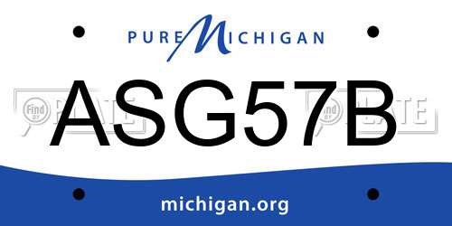 ASG57B Michigan License Plate