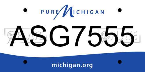 ASG7555 Michigan License Plate